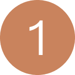 A white number "1" in a light brown circle.