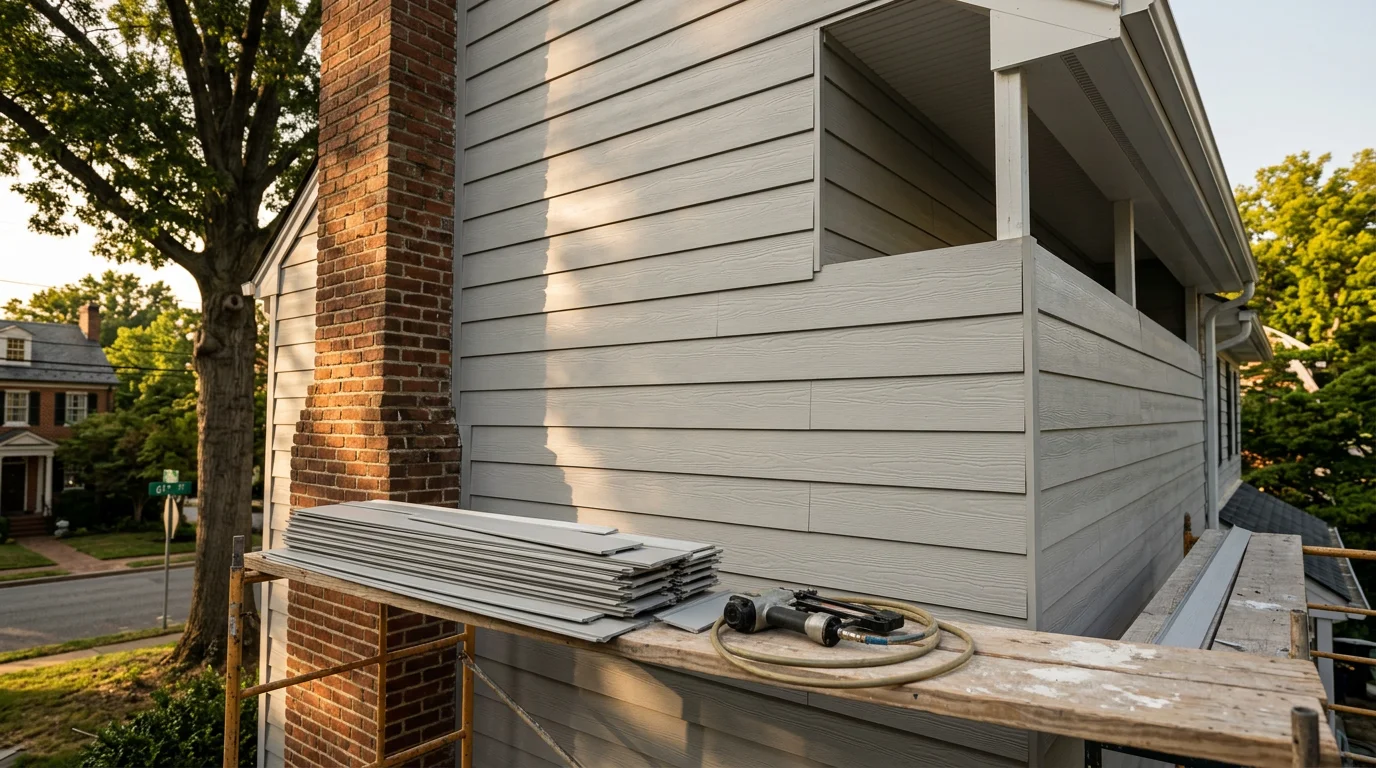 New residential siding installed on the side of a home.