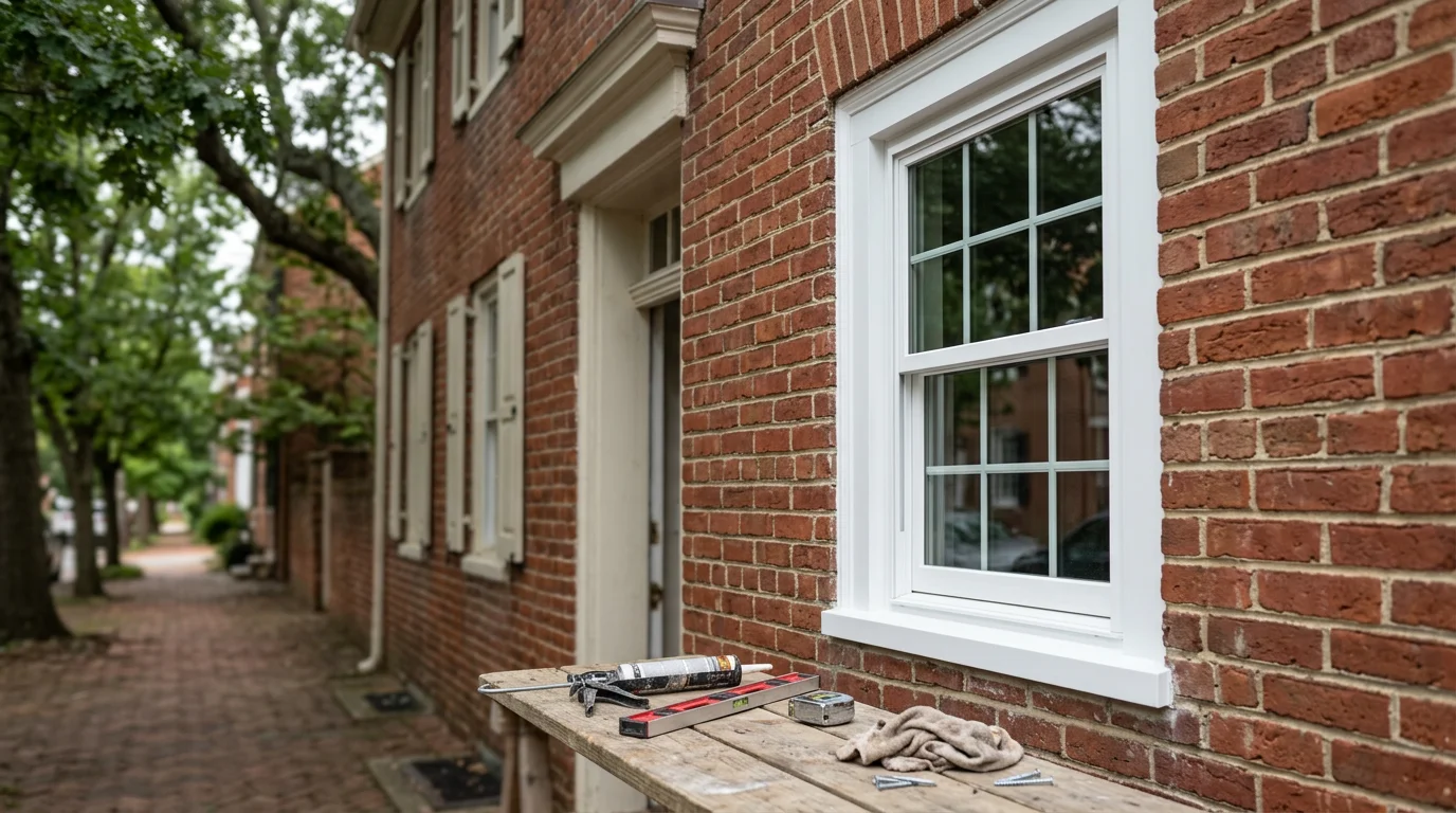 New residential windows installed in a home exterior.